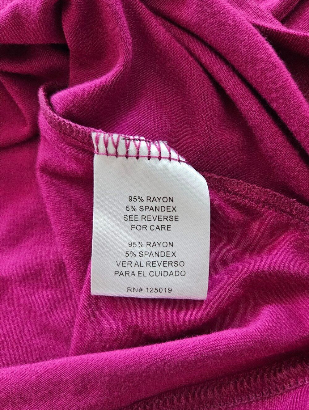 Joseph A. Magenta Short Sleeve Turtleneck Top Size L - Picture 6 of 7